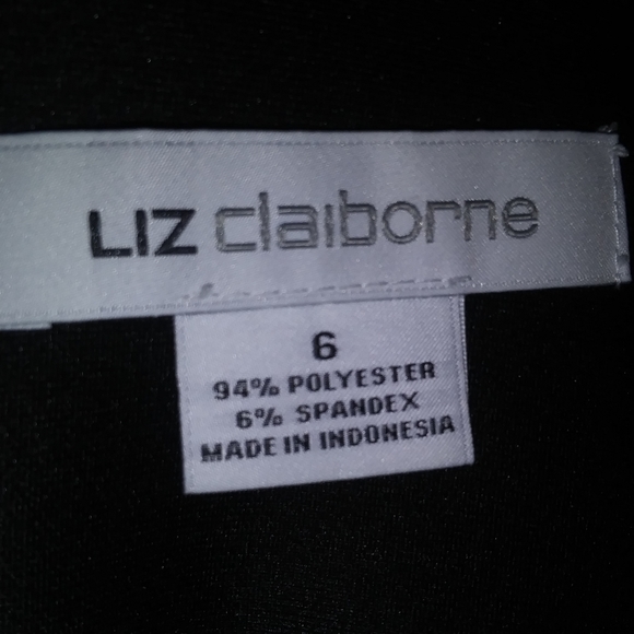 B / W Sheath Printed Design Dress 6 Liz Claiborne - Picture 8 of 8